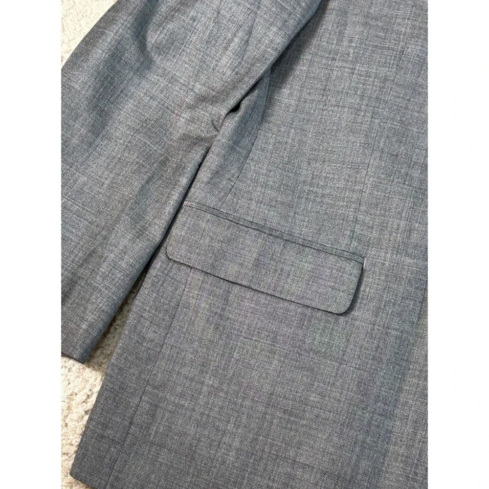 Chaps Mens 42S Gray 100% Wool Two Button Sport Coat Blazer Jacket 42 Short